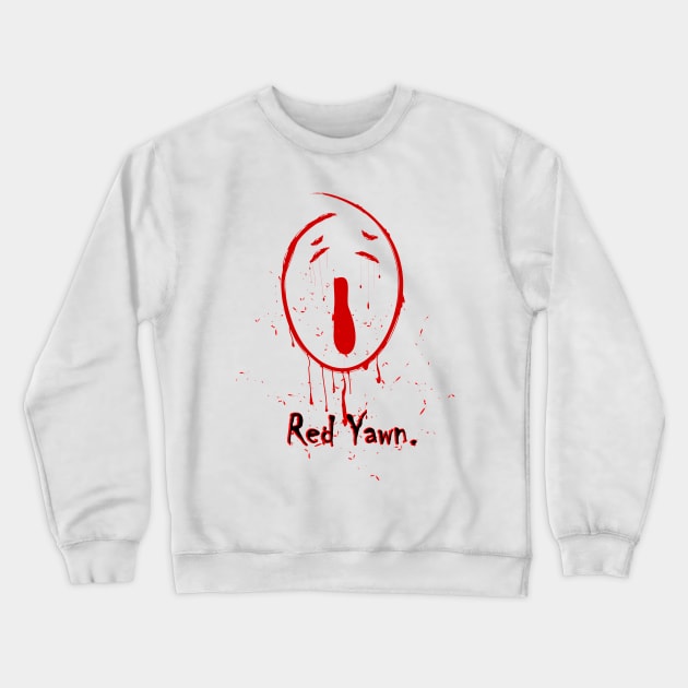 Red Yawn Crewneck Sweatshirt by KEISIEN